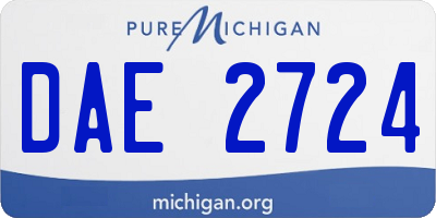MI license plate DAE2724