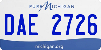 MI license plate DAE2726