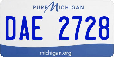 MI license plate DAE2728