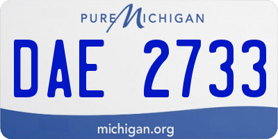 MI license plate DAE2733