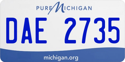 MI license plate DAE2735