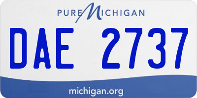 MI license plate DAE2737