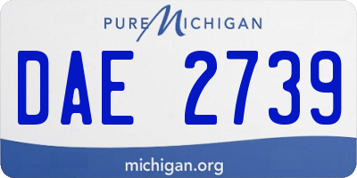 MI license plate DAE2739