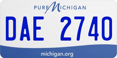 MI license plate DAE2740