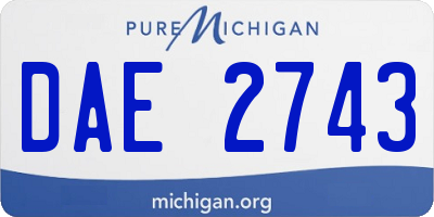 MI license plate DAE2743