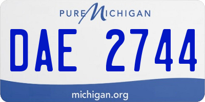 MI license plate DAE2744
