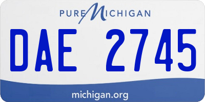 MI license plate DAE2745