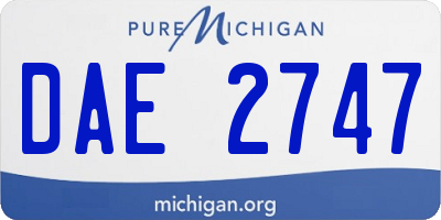 MI license plate DAE2747