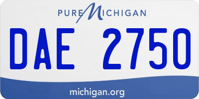 MI license plate DAE2750