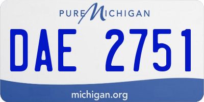 MI license plate DAE2751
