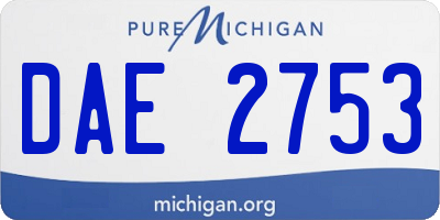 MI license plate DAE2753