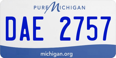 MI license plate DAE2757