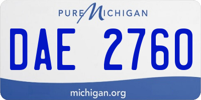 MI license plate DAE2760