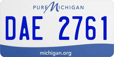 MI license plate DAE2761