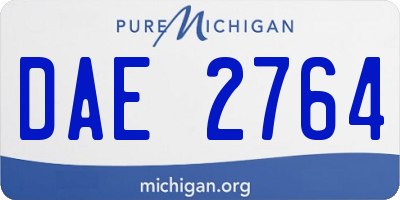 MI license plate DAE2764