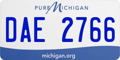 MI license plate DAE2766