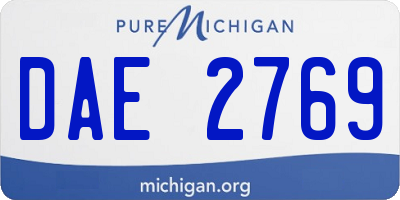 MI license plate DAE2769