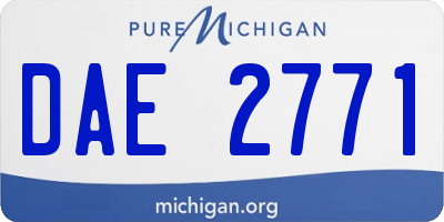 MI license plate DAE2771