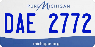 MI license plate DAE2772