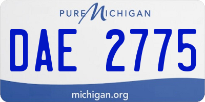 MI license plate DAE2775