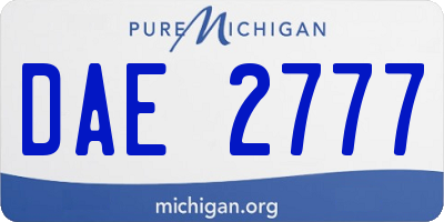 MI license plate DAE2777
