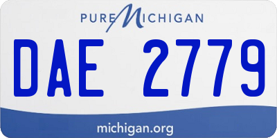 MI license plate DAE2779