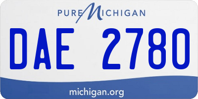 MI license plate DAE2780