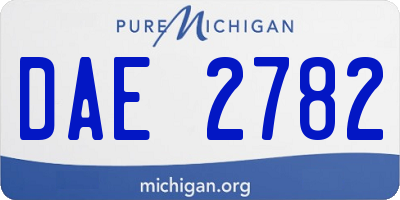 MI license plate DAE2782