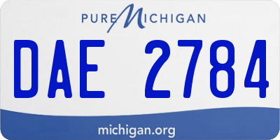 MI license plate DAE2784