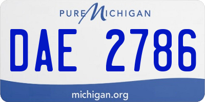 MI license plate DAE2786