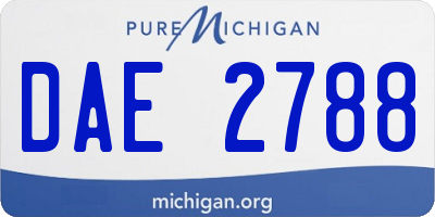 MI license plate DAE2788