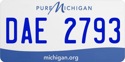 MI license plate DAE2793
