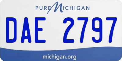 MI license plate DAE2797