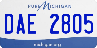 MI license plate DAE2805