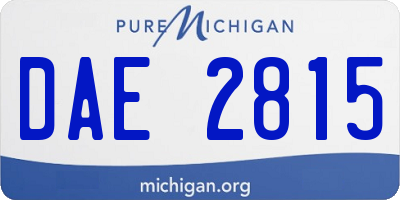 MI license plate DAE2815