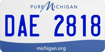 MI license plate DAE2818