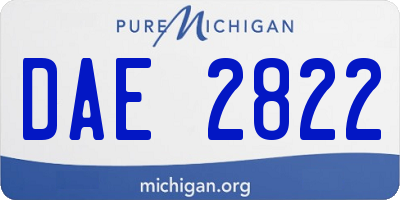 MI license plate DAE2822
