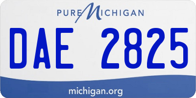 MI license plate DAE2825