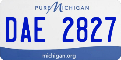 MI license plate DAE2827
