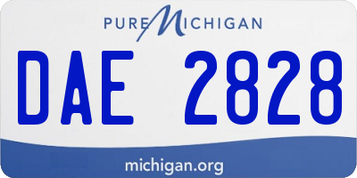 MI license plate DAE2828