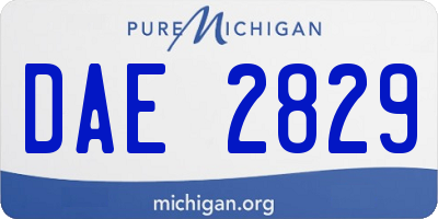 MI license plate DAE2829