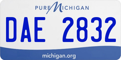 MI license plate DAE2832