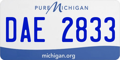 MI license plate DAE2833