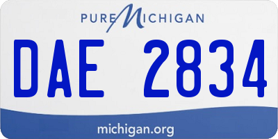 MI license plate DAE2834