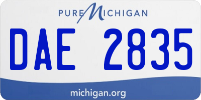 MI license plate DAE2835