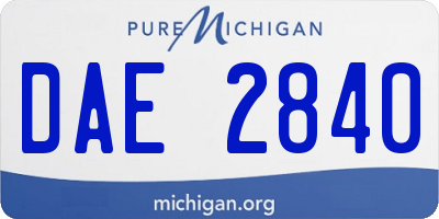 MI license plate DAE2840