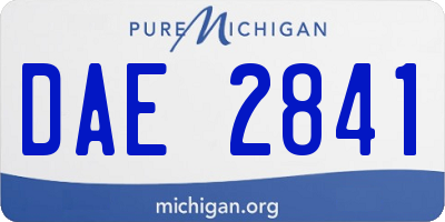 MI license plate DAE2841