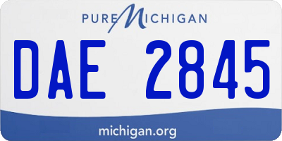 MI license plate DAE2845