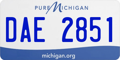 MI license plate DAE2851