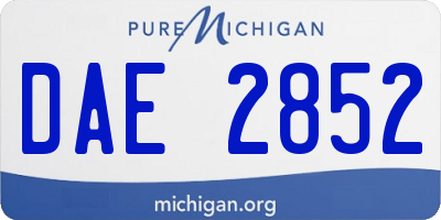 MI license plate DAE2852